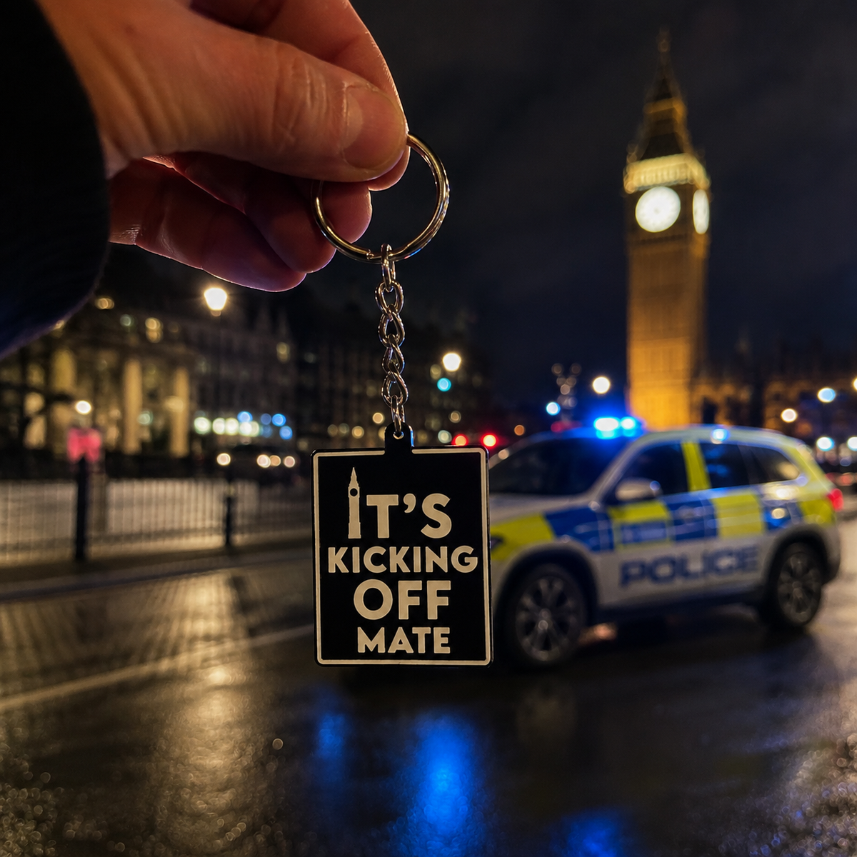 It's Kicking Off Mate Keychain